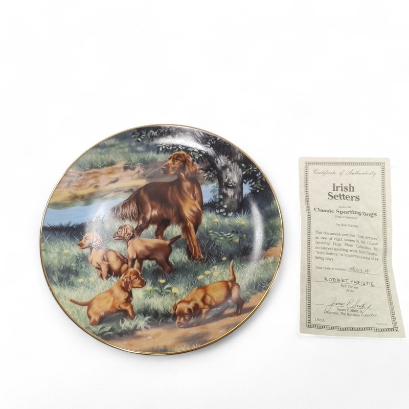 Classic Sporting Dogs Irish Setters Collector Plate | Preloved