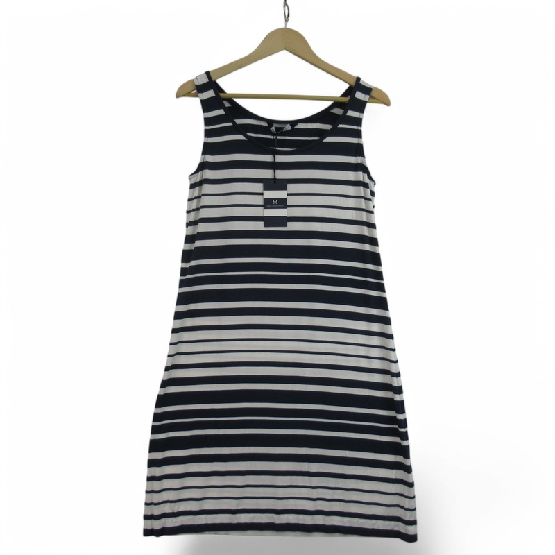 Crew Clothing Stripe Dress UK 12 Navy White Womenswear | Preloved