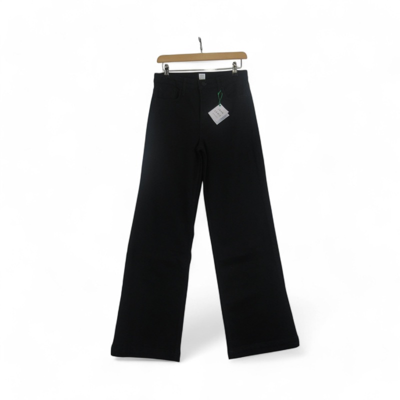 John Lewis UK 10 Black Wide Leg Jeans Womenswear | Preloved
