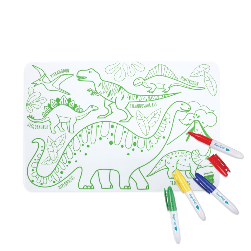 Reusable colouring in mat – Dinosaur
