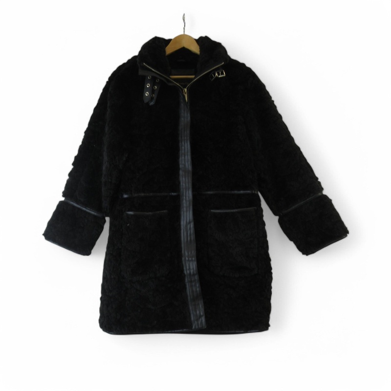 River Island Faux Fur Coat Black UK 6 Womenswear | Preloved