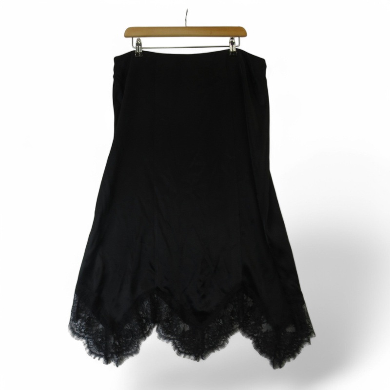 River Island Satin Skirt UK 16 Black Womenswear | Preloved