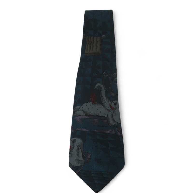 Roda Sigillet Vintage Tie Elephant Polyester Menswear | Preloved