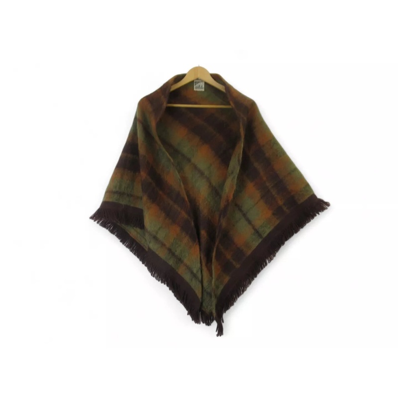 Strathtay Originals One Size Brown Mix Wool Shawl Womenswear | Preloved