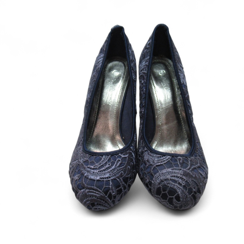 Anne Michelle Court Shoes UK 7 Blue Lace Womenswear | Pre-loved