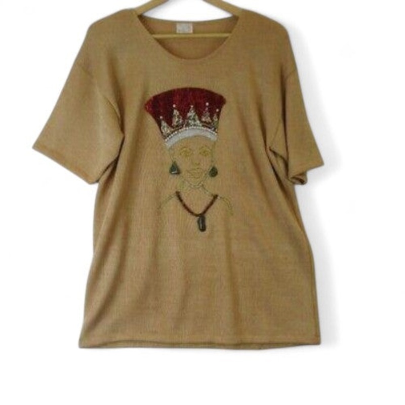 Barbara J Design Knitted Beaded Top Medium Womenswear | Pre-loved