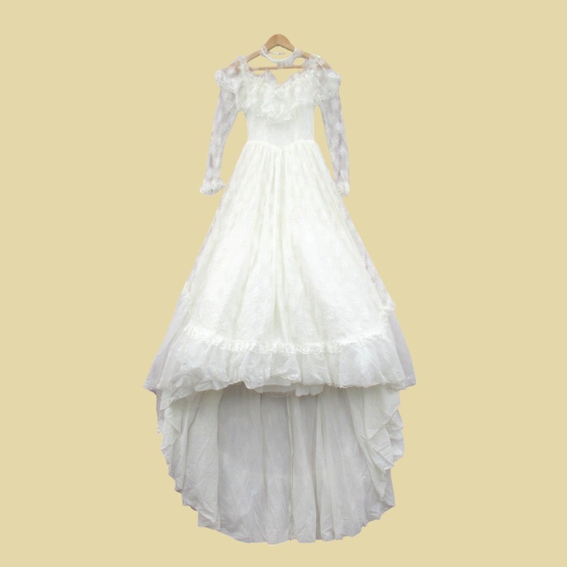Berkertex Vintage Wedding Dress Off White Lace UK 10 Womenswear | Pre-loved