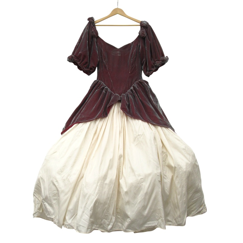 Donna Salado Vintage Wedding Dress UK 14 Burgundy Ivory Womenswear | Pre-loved