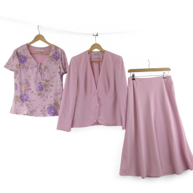 Jacques Vert Vintage Mother Of Bride Outfit Pink UK 12 Womenswear | Pre-loved