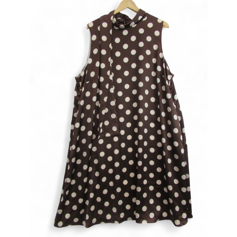 Live Unlimited Spotty Dress Brown UK 24 Womenswear | Pre-loved