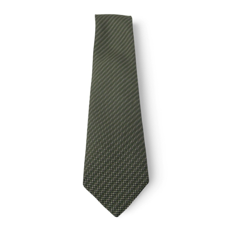 M & S Italian Fine Silk Vintage Tie Green Menswear | Pre-loved