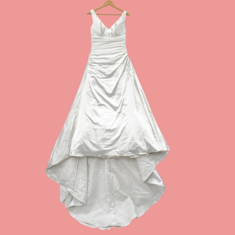 Maggie Sottero Wedding Dress White Satin UK 10 Womenswear | Pre-loved
