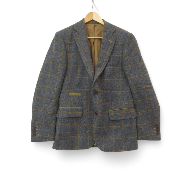 Mazzelli Blazer Jacket 38R Grey Brown Check Menswear | Pre-loved