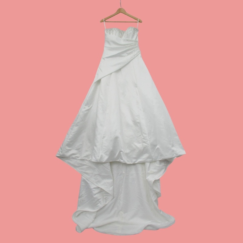 Mori Lee Wedding Dress White Satin UK 12 Womenswear |Pre-loved