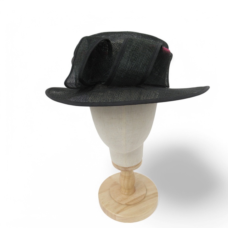 Mother Of Bride Wedding Vintage Hat Black Straw Womenswear | Pre-loved