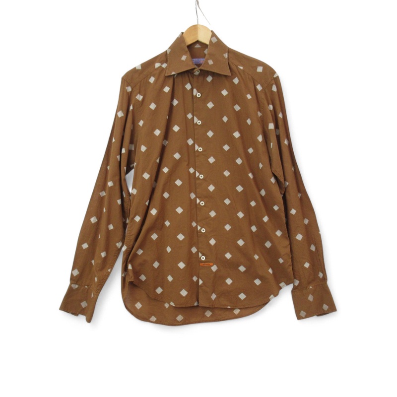 Nodus Vintage Shirt Brown Patterned 15.5 Menswear | Pre-loved