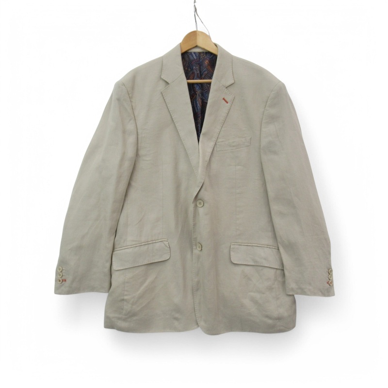 Peter Christian 100% Linen Blazer 42S Beige Menswear | Pre-loved