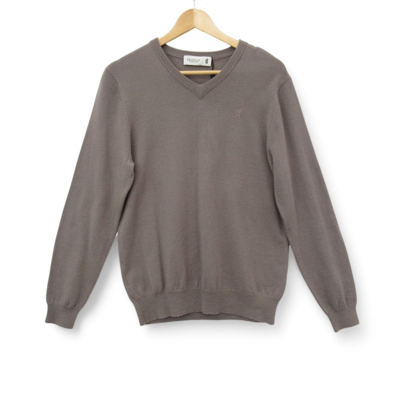 Pringle Jumper Large Brown 100% Wool Menswear | Pre-loved