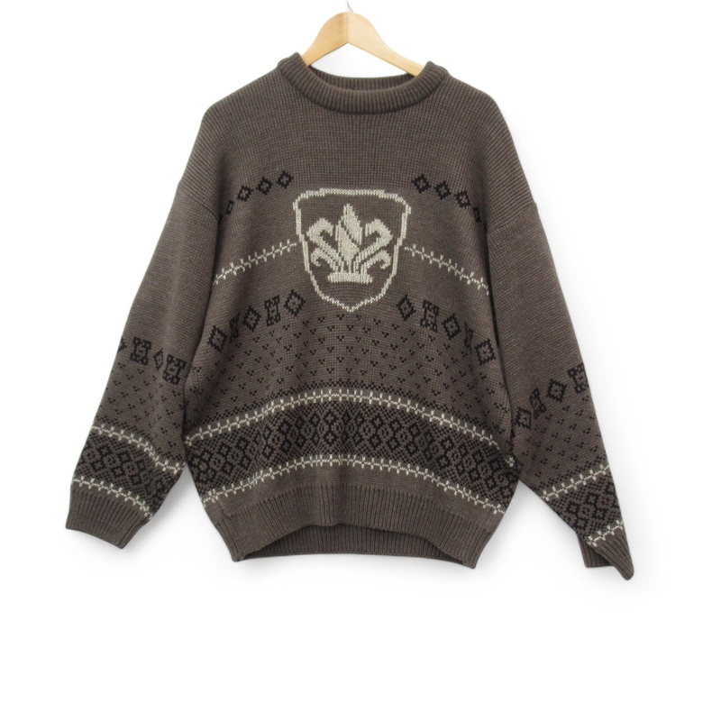 St Michael Jumper Large Brown Knitwear Vintage Menswear | Pre-loved