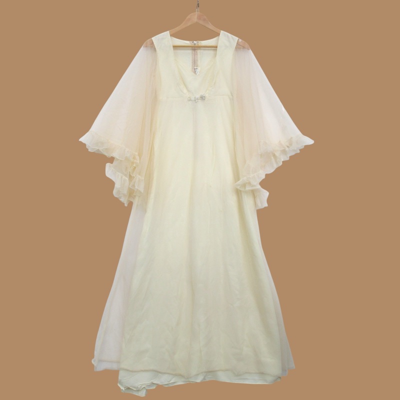 Vintage Wedding Dress Champagne Small Chiffon Womenswear | Pre-loved