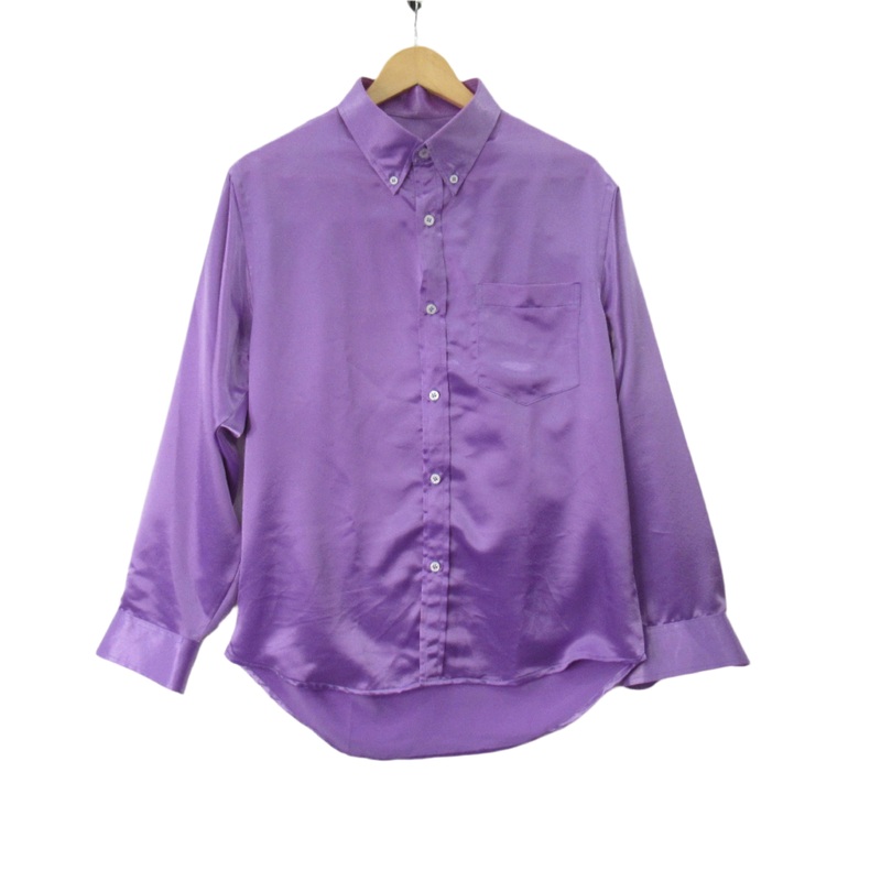 Brioni Vintage Satin Shirt XL Purple Lilac Menswear | Pre-loved