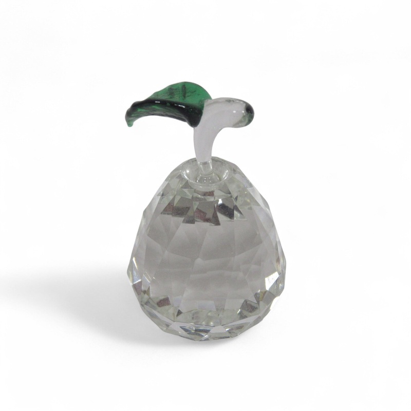 Cut Glass Pear Ornament 6cm Unbranded Decorative | Pre-Loved