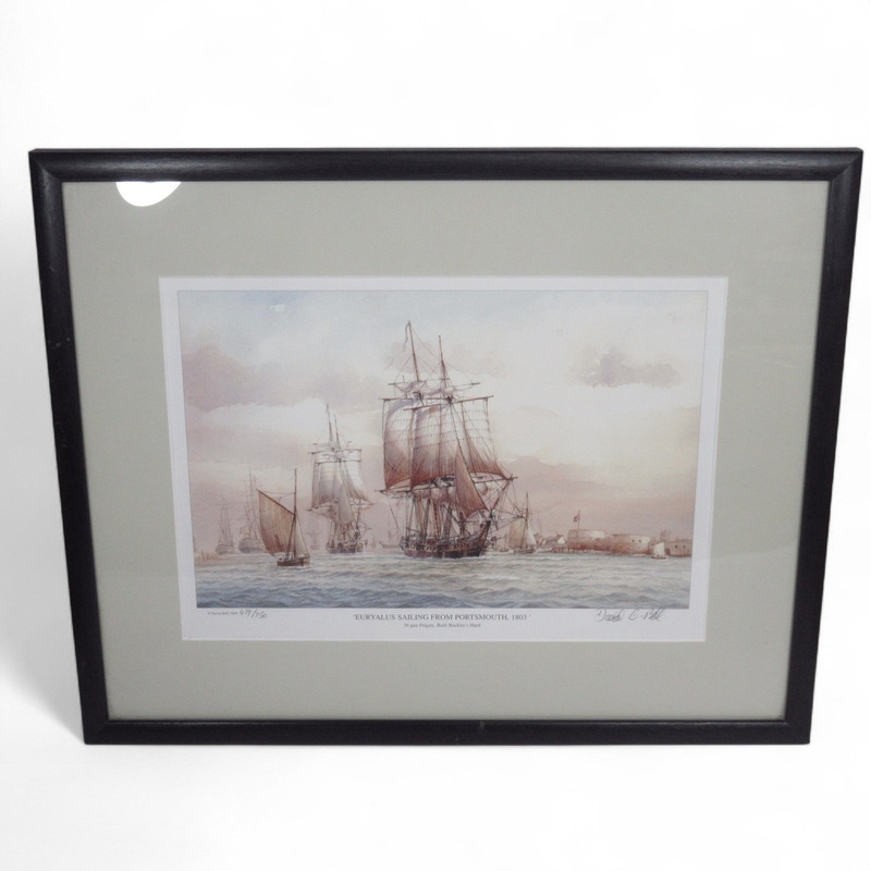 David Bell Euryalus Sailing from Portsmouth 1803 479/750 | Pre-Loved