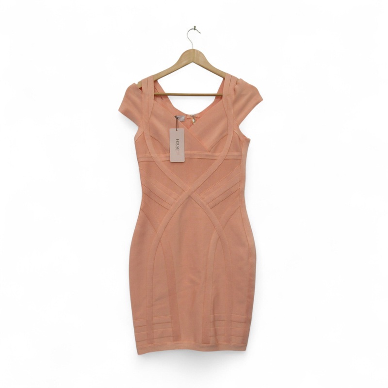 House Of London Bodycon Dress S/M Peach Womenswear | Pre-loved