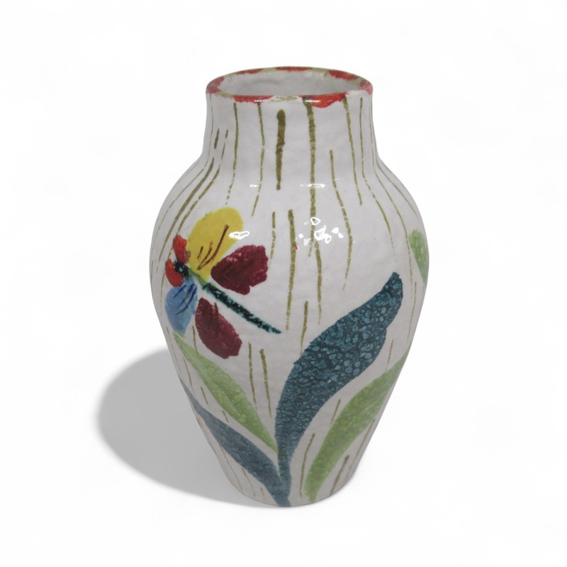 Italian Glazed Ceramic Bud Vase 14cm Multicoloured | Pre-Loved