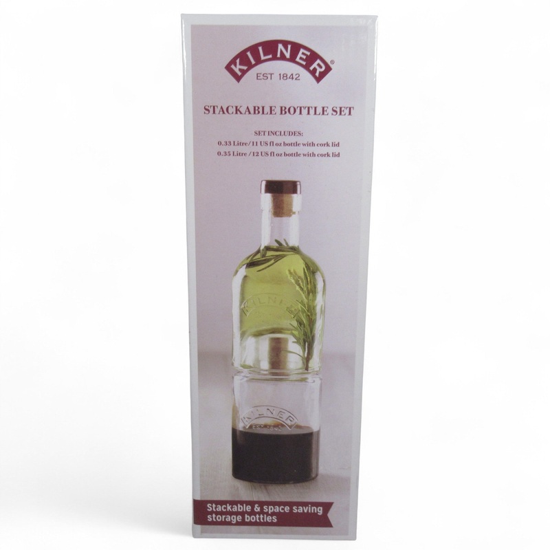 Kilner Stackable Bottle Set Clear Glass Boxed Kitchenware | Pre-Loved