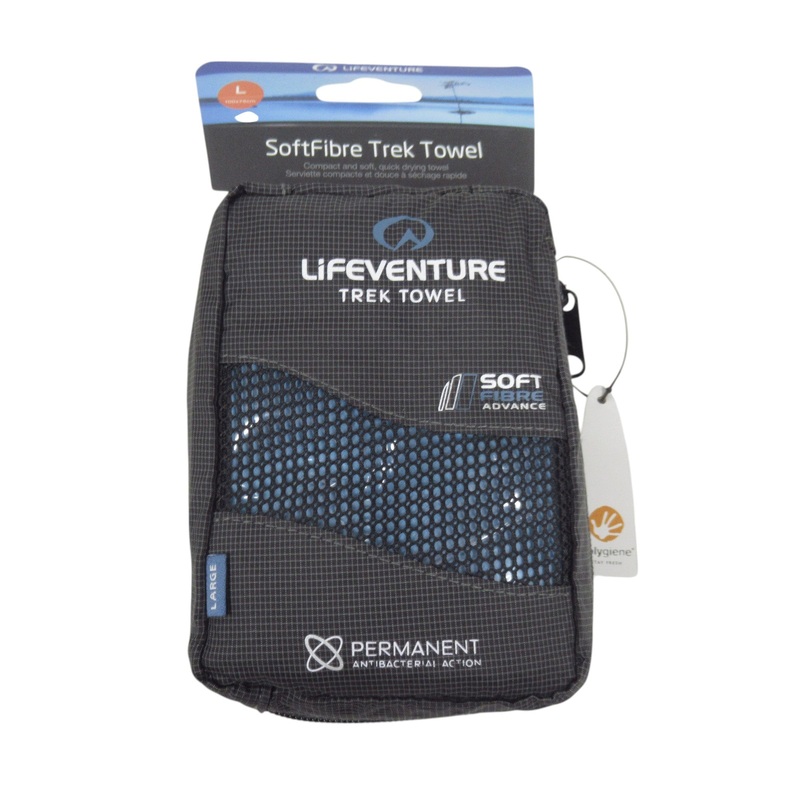 Lifeventure Trek Towel Large 100x75cm Blue Soft-Feel Fabric | Pre-loved