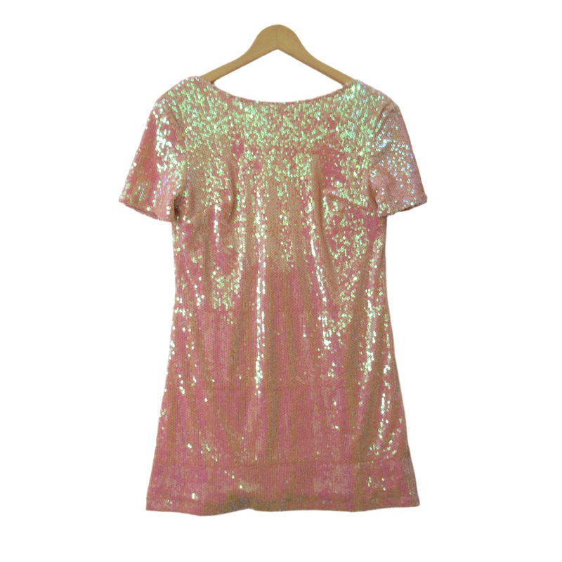 Motel Sequin Backless Dress Small Pink Womenswear | Pre-loved