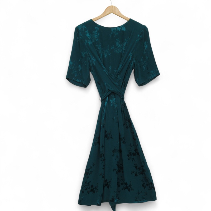 Phase Eight Jacquard Dress UK 14 Green Womenswear | Pre-loved