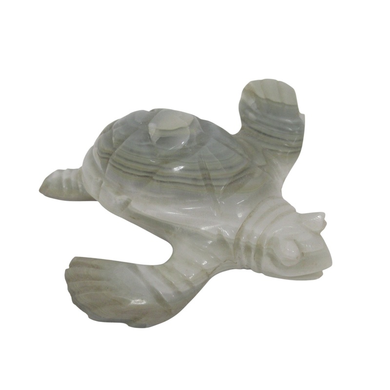 Polished Carved Stone Turtle Figure 10cm Unbranded | Pre-Loved