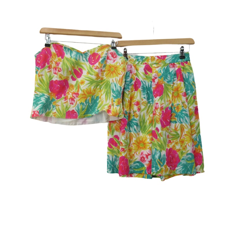 Precis Vintage Shorts Top Small Multicoloured Floral Womenswear | Pre-loved