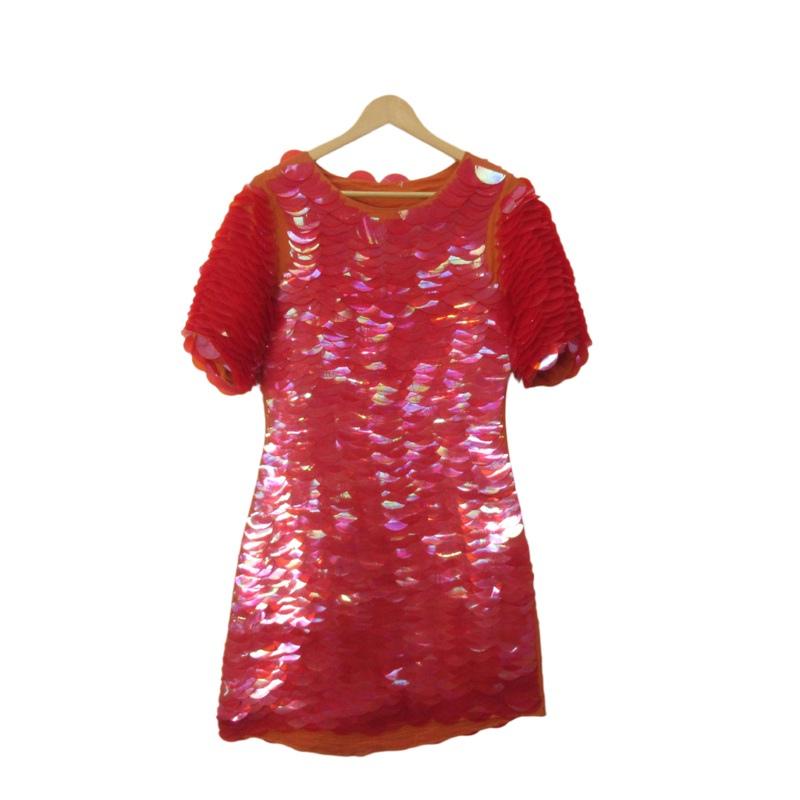 Unbranded Mermaid Dress Orange Medium Womenswear | Pre-loved