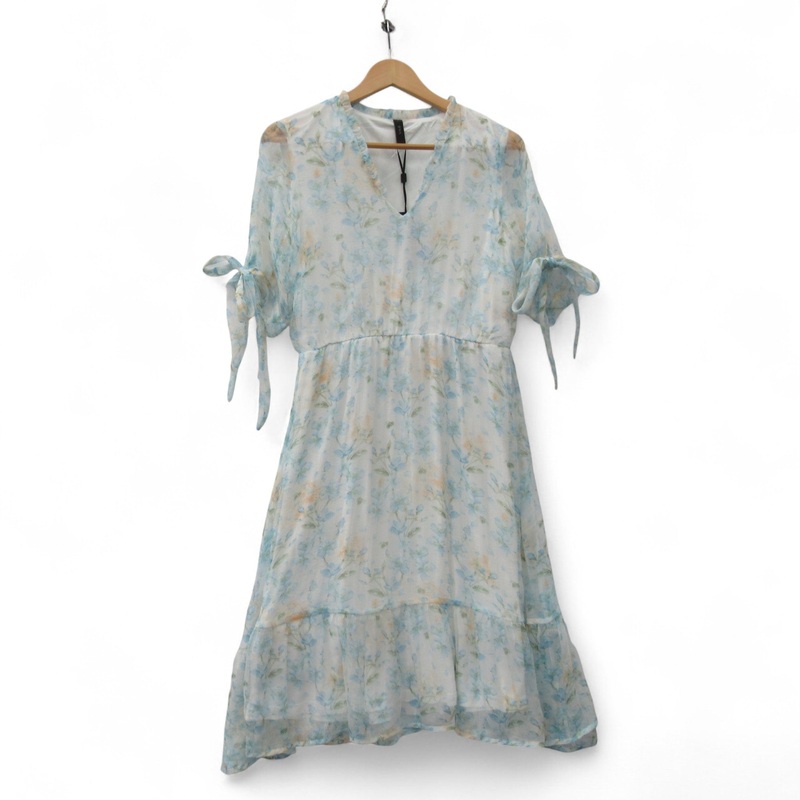 Y.A.S Floral Dress UK 10 Pastel Blue Womenswear | Pre-loved