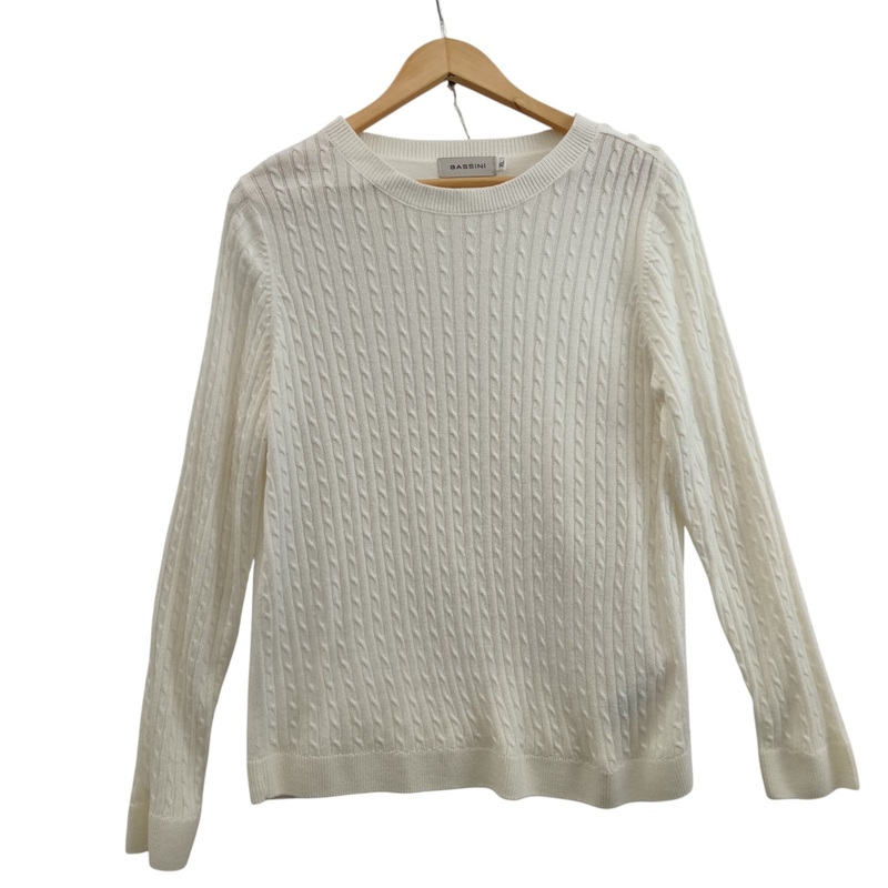 Bassini Cream Cable Knit Jumper UK X-Large Womenswear | Pre-loved