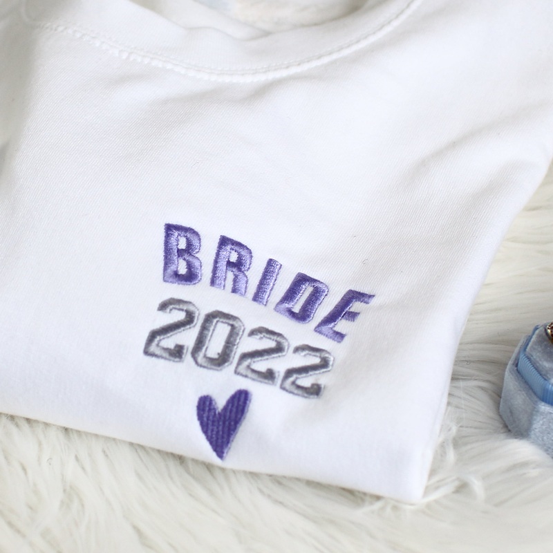 Bride (Year) Sweatshirt|White sml|White med|White lge|White XL|White XXL|Sage sml|Sage med|Sage Lge|Sage XL|Sage XXL|No thank you|Yes please