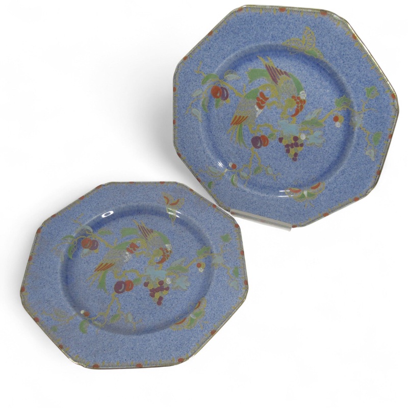 Bursley Ware 728 Octagon Bird Plates Decorative 8.5 | Pre-loved