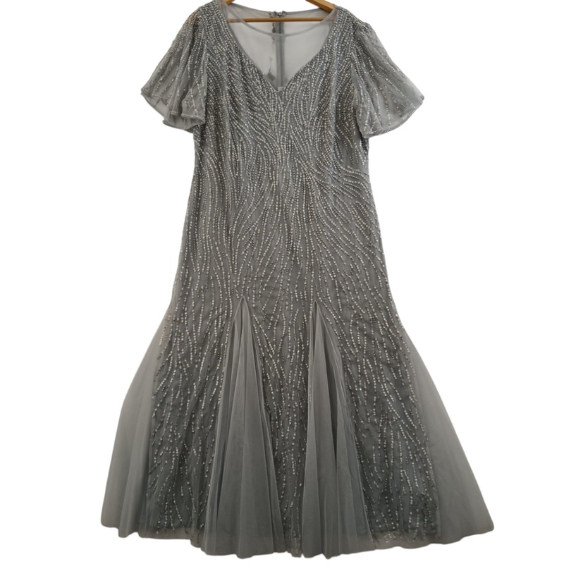 Joanna Hope Grey Mesh Dress UK 20 Womenswear | Pre-loved