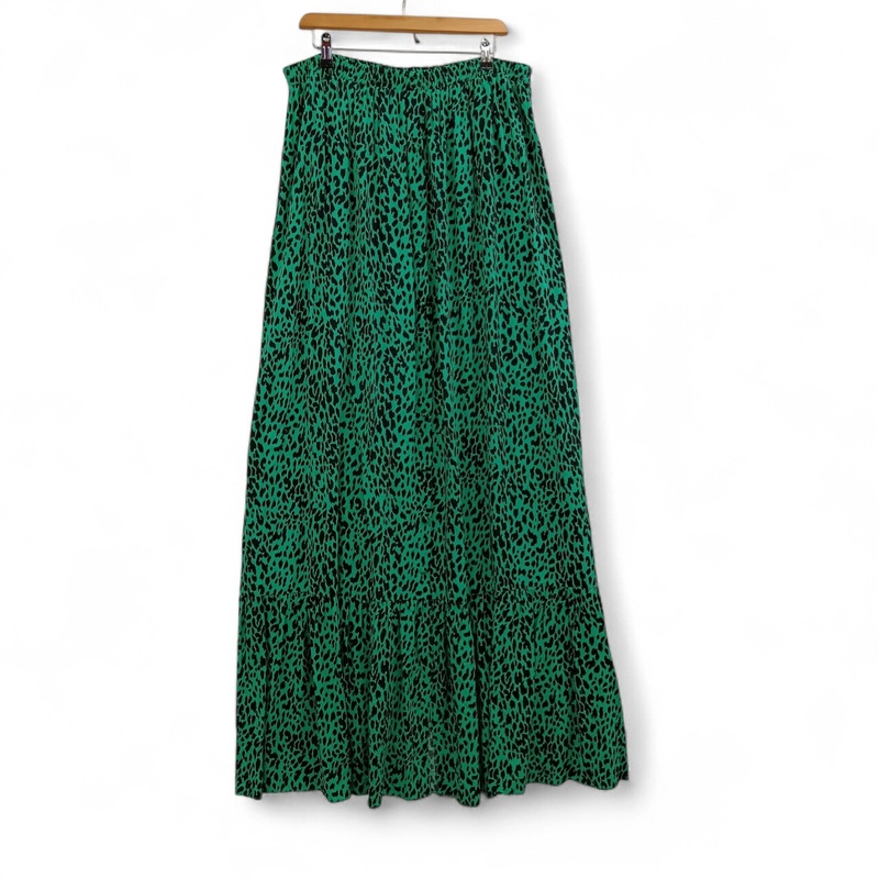 LTS Maxi Skirt UK 22 Green Animal Print Womenswear | Pre-loved