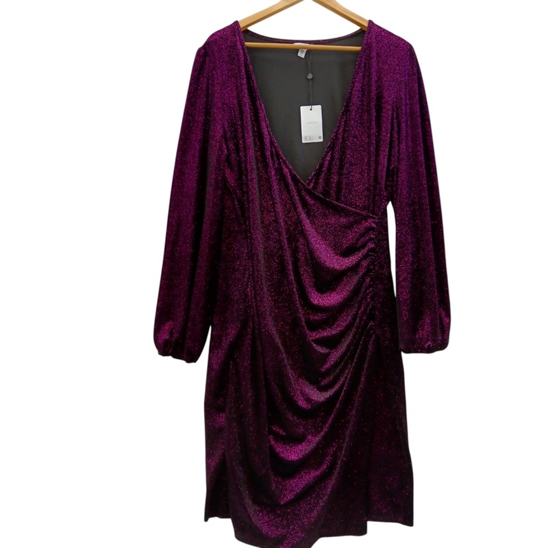 M&Co Black Pink  Glitter Midi Dress UK 20 Yours – Tags on- Womenswear | Pre-loved