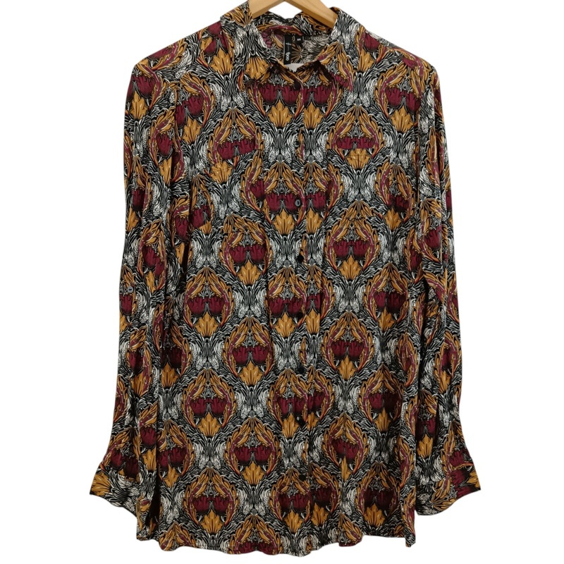 Oodji Collection Ladies Floral Print Buttoned Shirt UK 44 Womenswear | Pre-loved