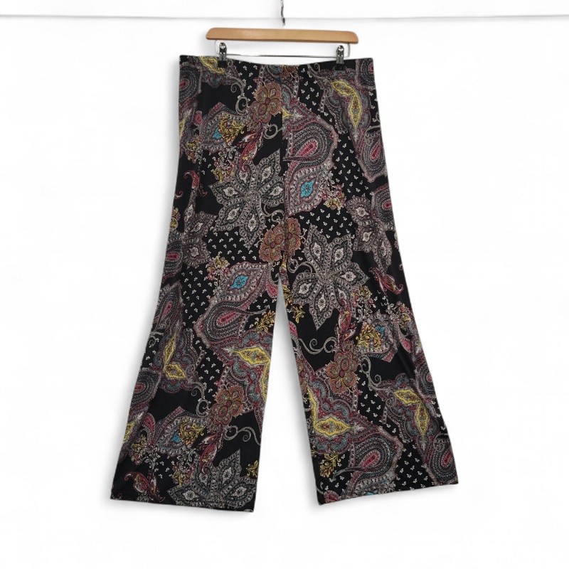 Paisley Wide Leg Trousers UK 20/22 Multicoloured Womenswear | Pre-loved