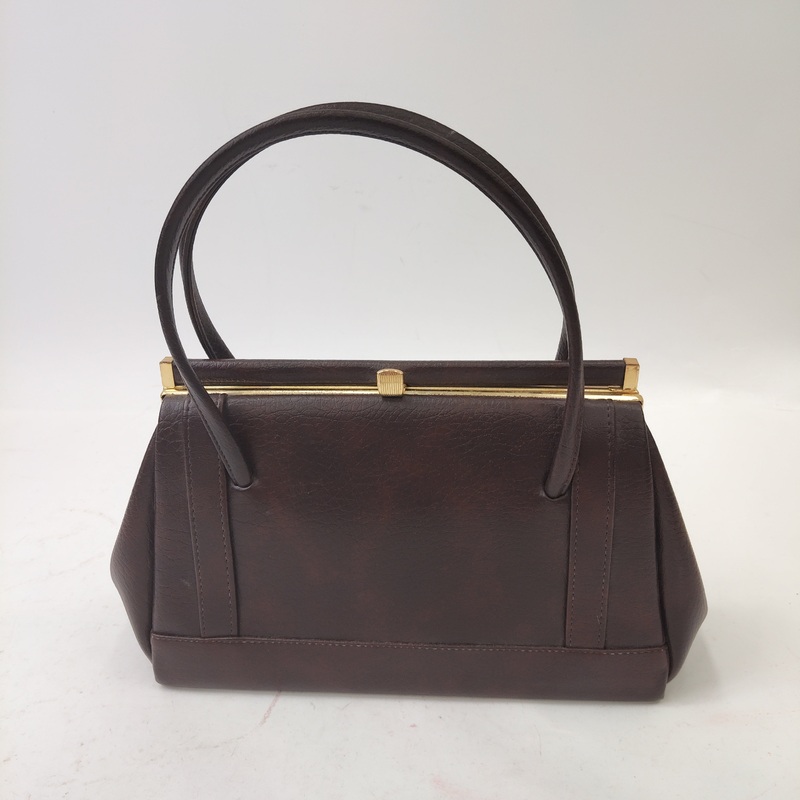 Vintage Handbag Double Handle Brown Small Womenswear | Pre-loved