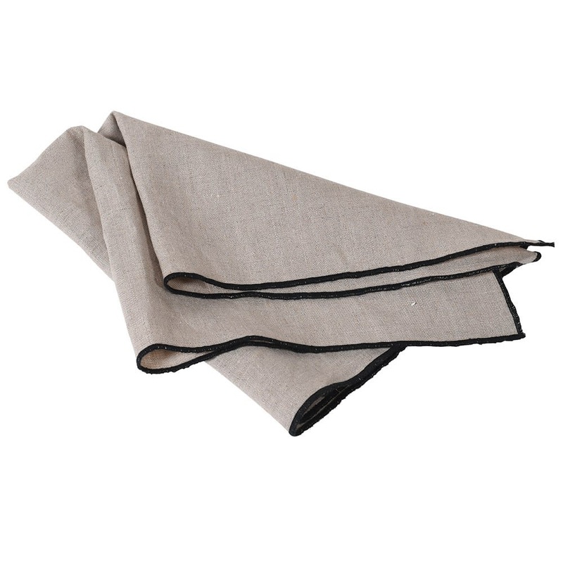 Linen Napkins With Black Trim
