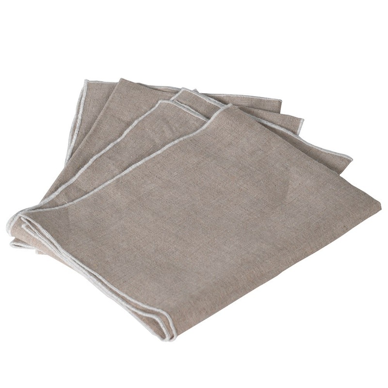 Linen Napkins With White Trim