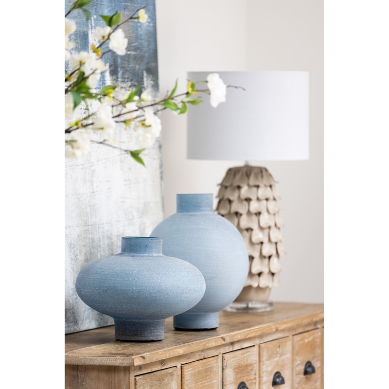 Off-White Petal and White Linen Lamp