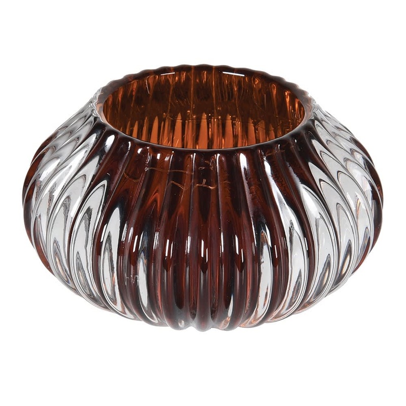 Red Glass Candle Holder